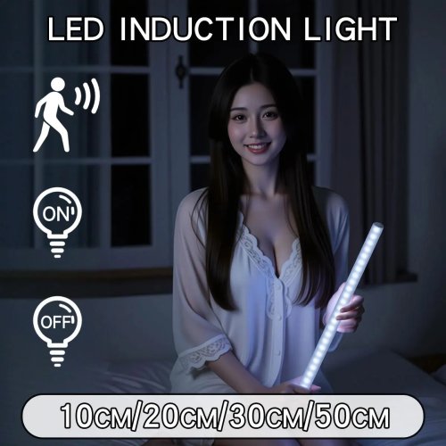 Luz LED recargable USB-C con sensor de movimiento — Lámpara nocturna inalámbrica para clóset, escalera y cocina