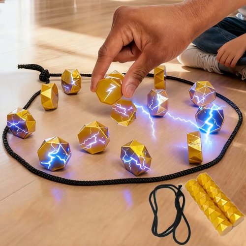 Jogo de pedras magnéticas — Tabuleiro magnético estratégico para família, crianças e adultos, peças de alta qualidade (lado maior 3,4 cm)