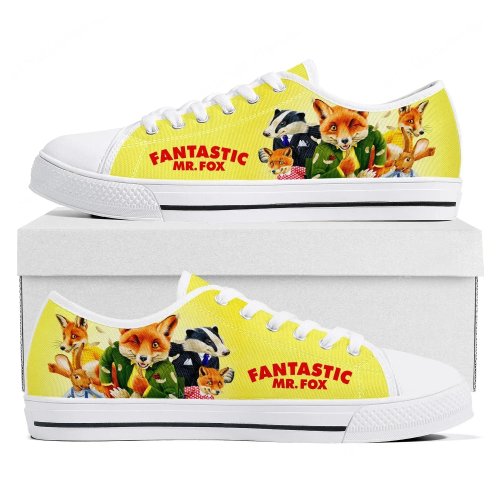 Fantastic Mr Fox low-top canvas sneakers – Unisex couple anime & manga custom shoes