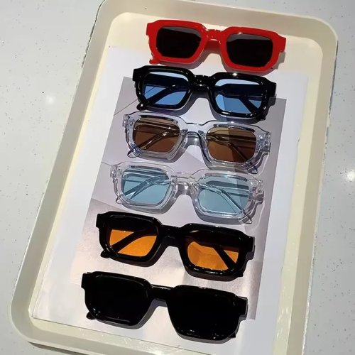 Óculos de sol vintage retangulares UV400, estilo retro unissexo, design de luxo