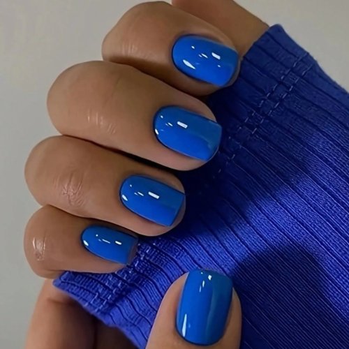 Set 24 unghie acriliche quadrate riutilizzabili, lunghezza naturale, effetto gel autunnale — unghie press‑on per uso quotidiano e manicure fai‑da‑te