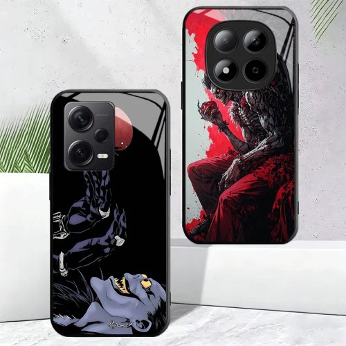 Ryuk (Death Note) Tempered Glass Phone Case for Xiaomi Redmi Note 12/13/14/15 Pro/Plus/12S/11S/11T/11E/10 - Shockproof