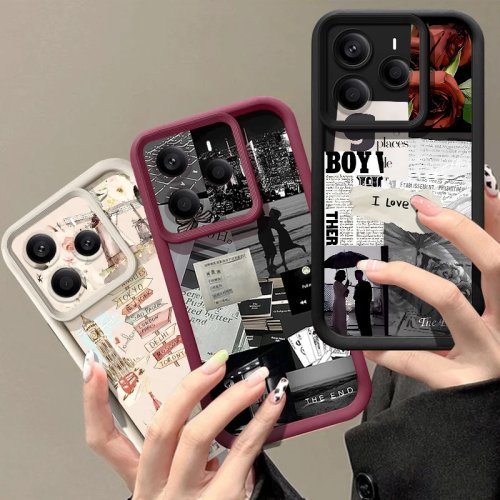 TPU softcase van zacht siliconen met romantische illustratie voor Xiaomi Redmi Note 15/14/13/12 — geschikt voor Pro, Pro Plus en 4G