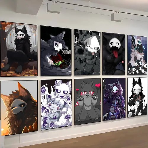C-Changed „Furry Game" Leinwandposter – Cartoon-Film Wandbild fürs Schlafzimmer, HD-Druck
