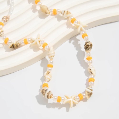 IngeSight.Z Set 3 Catene da Vita Boho con Perle Conchiglia e Stella Marina — Gioiello da Corpo per Bikini e Spiaggia