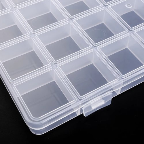 Caja organizadora transparente de plástico para joyas – estuche para pendientes y cuentas