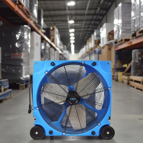 Industrial circulating blower fan, plastic housing with high floor stand