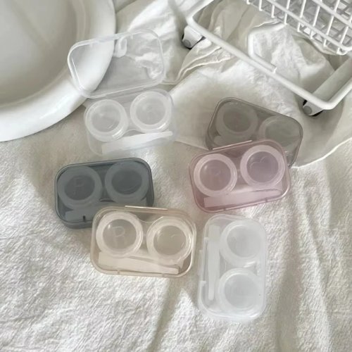 Boîte transparente pour lentilles de contact avec pince – étui de voyage pour lentilles colorées