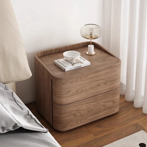 Modern minimalist nightstand with storage — luxury bedside table for bedroom