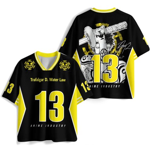 T‑shirt bambino/a unisex Trafalgar Law (One Piece) 'Pirate King' stampa 3D, traspirante, ad asciugatura rapida, manica corta