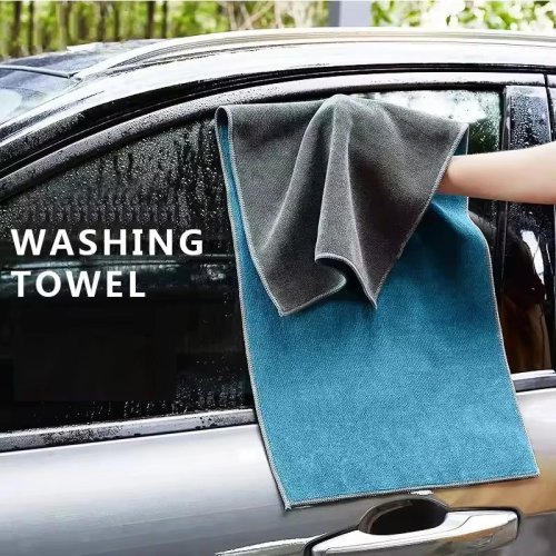 Chiffon microfibre 2 couches pour detailing auto professionnel — sans peluches, non rayant, ultra absorbant, lavable et réutilisable
