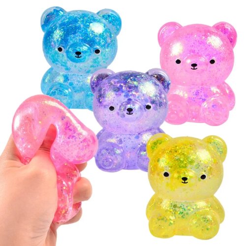 Glitter gummybeer squishy – klein anti‑stress knijpspeeltje