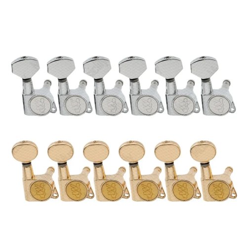 Mécaniques Wilkinson E‑Z‑LOK 6R scellées — 6 en ligne, 2 broches, string‑through pour guitare électrique style Strat/Tele
