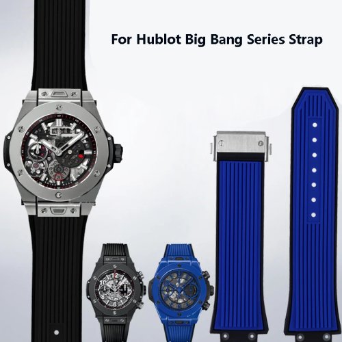 高品質シリコン製ベルト（Hublot Big Bang対応）幅27mm、長さ117mm、男女兼用の交換用ベルト