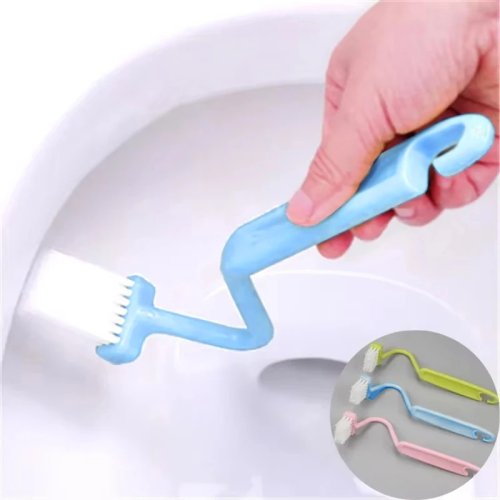 Cepillo de WC curvado con mango largo — alcance extra y limpieza profunda en rincones difíciles