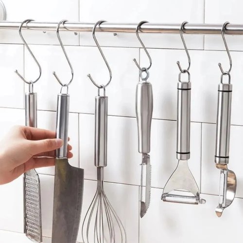 Crochet en S inox Ø2,8 mm — résistant, anti-corrosion, pour cuisine et salle de bains