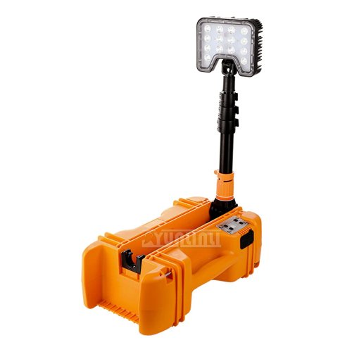 1,5 m teleskopowy reflektor LED akumulatorowy – przenośna lampa robocza/latarnia kempingowa, ładowalna