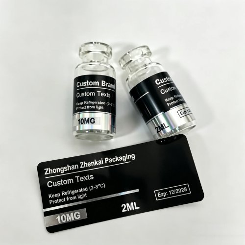Étiquettes vinyle personnalisées HD et étanches pour flacons de peptides 3 ml et 10 ml