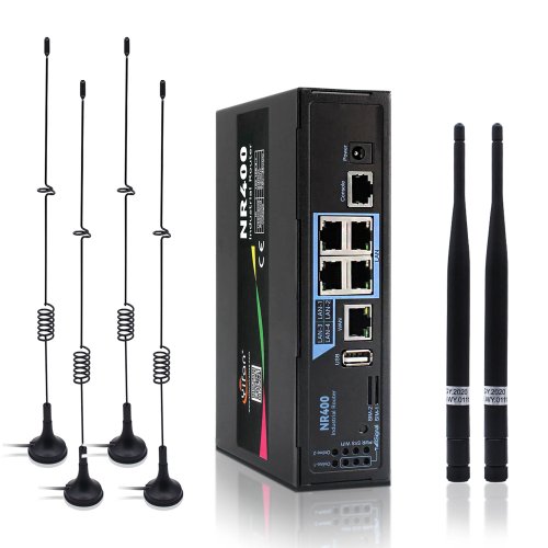 Router industrial 5G ZXY NR400 dual‑modem – Wi‑Fi 6, Gigabit, firewall, QoS, balanceamento de carga, ranhura para SIM, para IoT e videovigilância