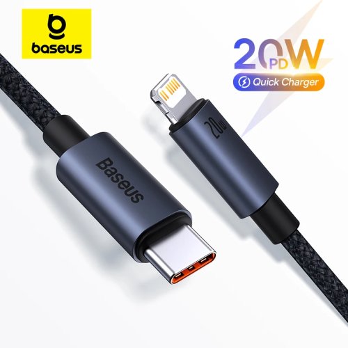 كابل Baseus USB‑C إلى Lightning لهواتف iPhone 13/12/11/Pro/Max/XR/X/8 – شحن سريع