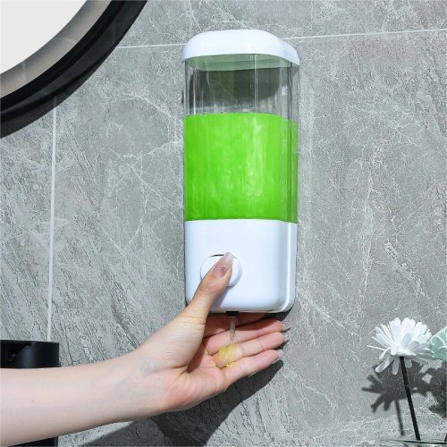 Dispenser Sabun & Sampo 500ml Dinding — Tanpa Bor (Perekat), Tekan Manual atau Pilihan Tanpa Sentuh, Botol Cair untuk Kamar Mandi