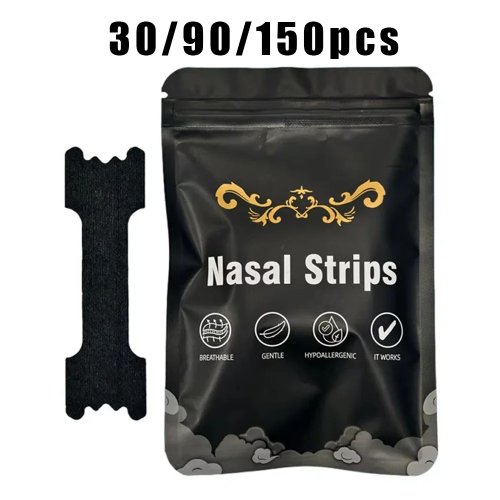 Bandes nasales anti-ronflement 30/90/150 pcs — Adhérence renforcée, respirantes et confortables, aide au sommeil non invasive