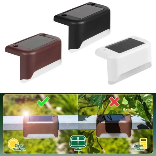 Lampu solar luar ruang untuk dek, tangga & pagar — lampu malam taman/balkon
