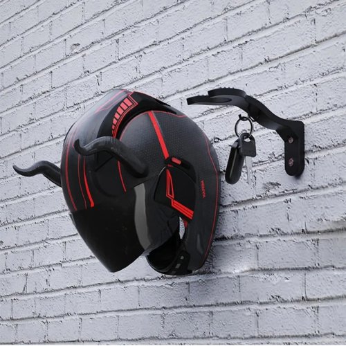Motorcycle Helmet Wall Hook – Multipurpose Helmet & Jacket Hanger, Wall-Mounted Helmet Rack for Garage/Home