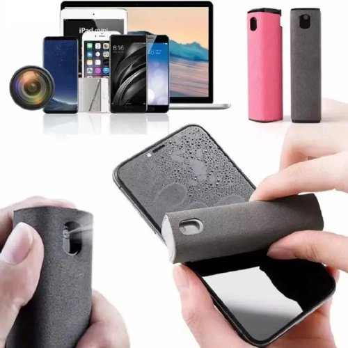 Set Pembersih Layar 2-in-1 (Spray + Kain Microfiber) untuk HP & Tablet — Portable, Mini