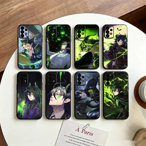 Casing hitam Malleus Draconia untuk Samsung Galaxy S20–S25 (kompatibel dengan Plus/FE/Lite dan varian lain)