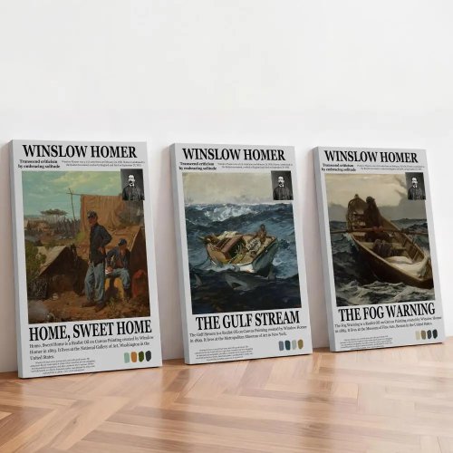 Оформленный постер Winslow Homer — винтажная репродукция картины для декора стен в кафе, баре или доме