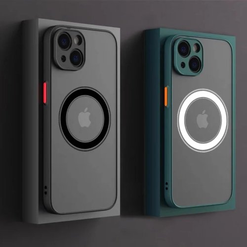 Розкішний матовий чохол Armor, сумісний з MagSafe (магнітний), бездротова зарядка, протиударний для iPhone 17/16/15/14/13/12/11 Pro/Max/Mini/Plus