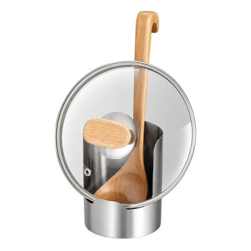 Support en inox pour couvercle et repose-cuillère – Rangement multifonction pour spatule, louche et couvercle