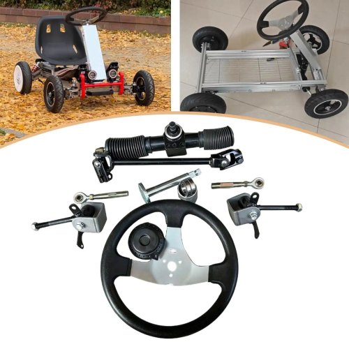 Kit volant de remplacement pour kart — Acier, arbre réglable, installation facile pour voitures-jouets et petits véhicules