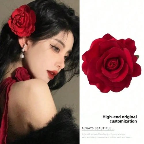Clip de pelo flor camelia blanca — 1 unidad, pasador lateral pequeño para mujer, accesorio elegante