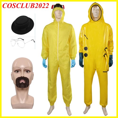 Backrooms Wanderer Men's Cosplay Jumpsuit – Adult Halloween Roleplay Costume, Walter White–inspired