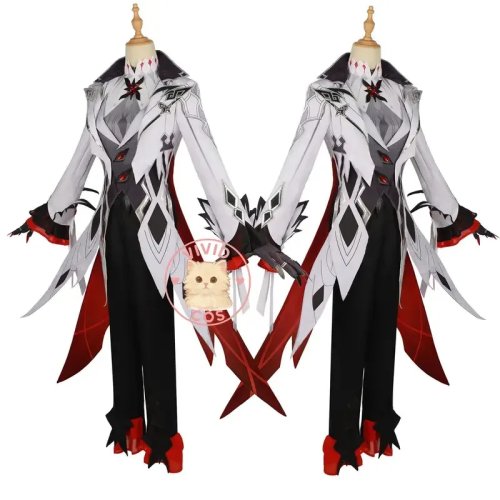 Disfraz cosplay Genshin Impact Harlequin (Fatui Harbinger) estilo gótico - Negro