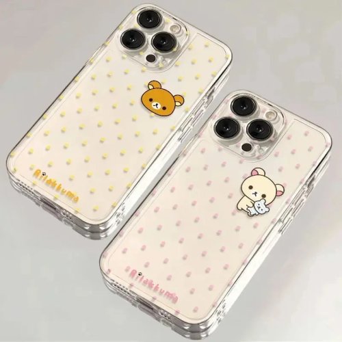 Capa macia transparente Rilakkuma para Samsung S26/S25/S24/S23/S22/S21/S20 FE/Plus/Ultra/Lite/Edge 5G