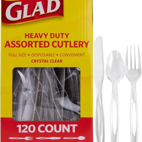 Set posate monouso 120 pezzi — forchette, coltelli e cucchiai in plastica resistente per feste e uso quotidiano