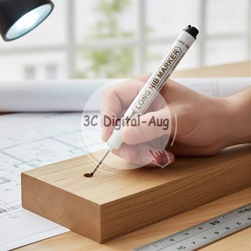 Marker z długą igłą 20 mm wodoodporny do drewna, płytek i śrub - 1 szt.