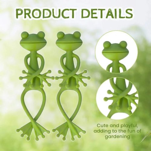 2 Unidades Clipe Suporte para Plantas em Forma de Sapo — Presilhas de jardim flexíveis, reutilizáveis e ajustáveis, decorativas