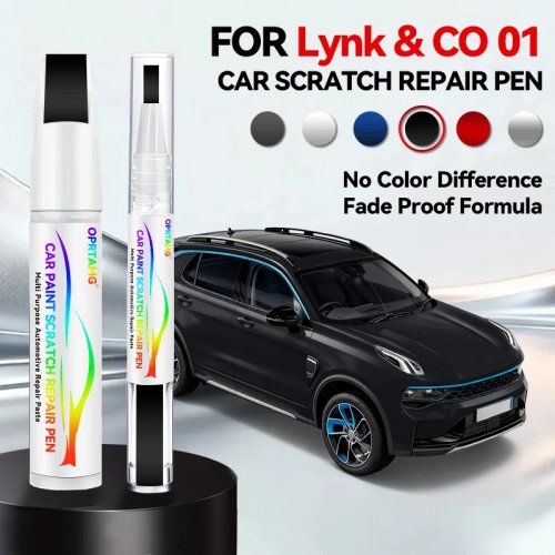 ปากกาแต้มสีซ่อมรถยนต์ – ลบรอยขีดข่วน สีดำ/ขาว/ม่วง/แดง สำหรับ Geely Lynk & Co 01/02 (2017–2025) M1 C2X