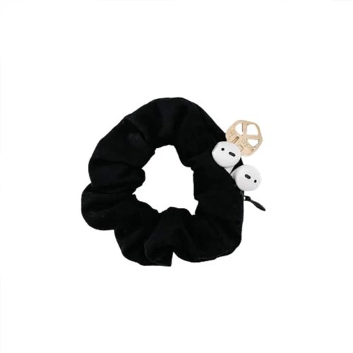 Scrunchie in velluto nero - elastico morbido e resistente, delicato sui capelli