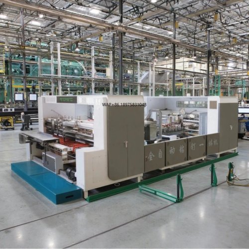 Automatic stitcher-folder-gluer with punching — inline post-press machine for print finishing