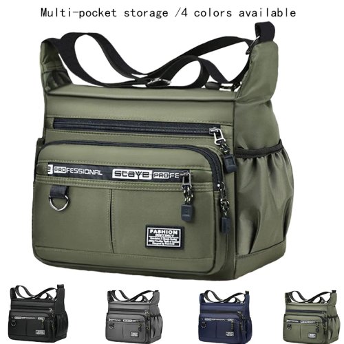 Borsa a tracolla uomo multi-tasche, tracolla regolabile — borsa business