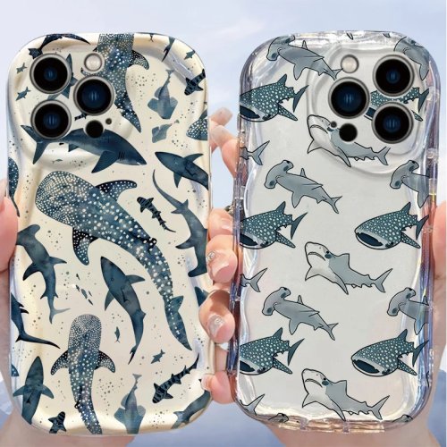 Ốp lưng dễ thương họa tiết cá mập & cá voi kèm hiệu ứng sóng 3D cho Xiaomi/POCO (tương thích với 15T, POCO X8 Pro Max, X7, X6, X5, F3, X3, M3, M4, M6, F6, F7 Pro, F8, 15 Ultra)