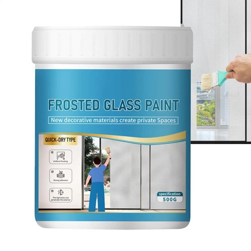 Матова фарба для скла (ефект frosted) 500 г — водна, водостійка, для вікон, ванної, спальні, кухні, вітальні