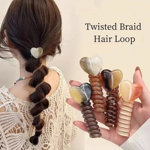 Minimalistische 'bubble' vlecht haarband — spiraalhaarelastiek (telefoonkabel-look) voor paardenstaart en vlechten