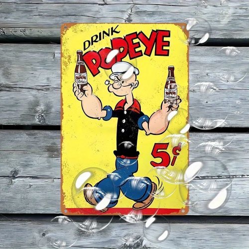 Cartel metálico vintage Art Decó – Decoración de pared en hierro resistente, con orificios preperforados y esquinas redondeadas de seguridad, colores vivos
