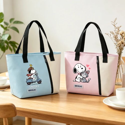 Snoopy Lunchbag – isolierte Thermotasche mit Kühlpack, süßes Cartoon-Design, große Kapazität, tragbar für Büro & Picknick